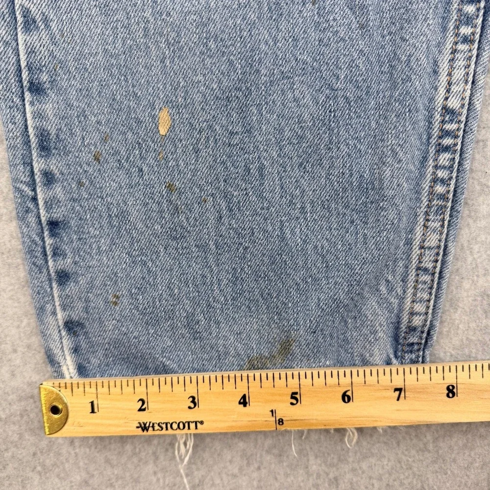 Vintage Levis 560 Loose Fit Straight Leg Jeans Light Wash Thrashed Paint 29x27.5